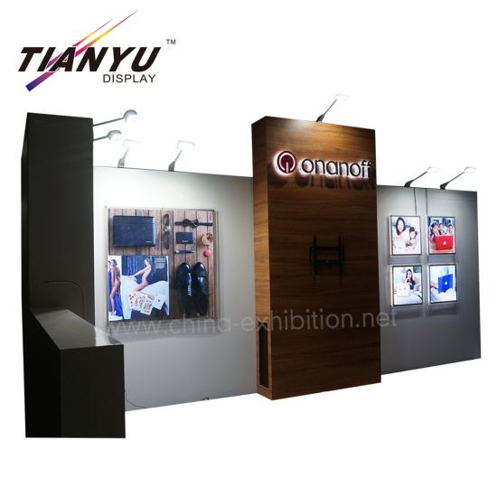 Stand d'exposition de schéma de coquille de 3m x 6m avec exposition de support d'écran TV